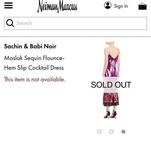 NWT SACHIN + BABI Hot Pink Purple Black  Sequin Ruffle Flounce Hem Midi Dress - Picture 3 of 8